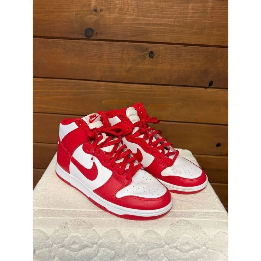 Nike Dunk High Sneakers "Championship Red" Sz 9 DD1399-106 WB